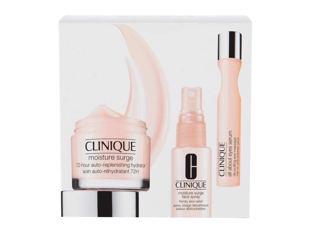 Clinique All About Moisture Geschenkset 75 ml Moisture Surge Gel-Creme + 30 ml Moisture Surge Gesichts-Spray + 15 ml All About Eyes Serum
