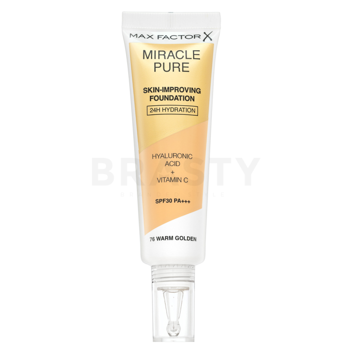 Max Factor Miracle Pure Skin-Improving Foundation 24h Hydration Spf30 76-Warm Golden 30ml Max Factor Miracle Pure Skin-Improving Foundation 24h Hydration Spf30 76-Warm Golden 30ml