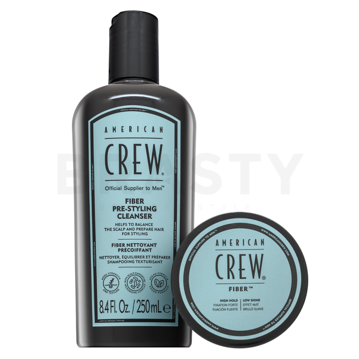 American Crew Fiber Duo Gift Set 250ml Pre-Styling Cleanser + 50g Fiber