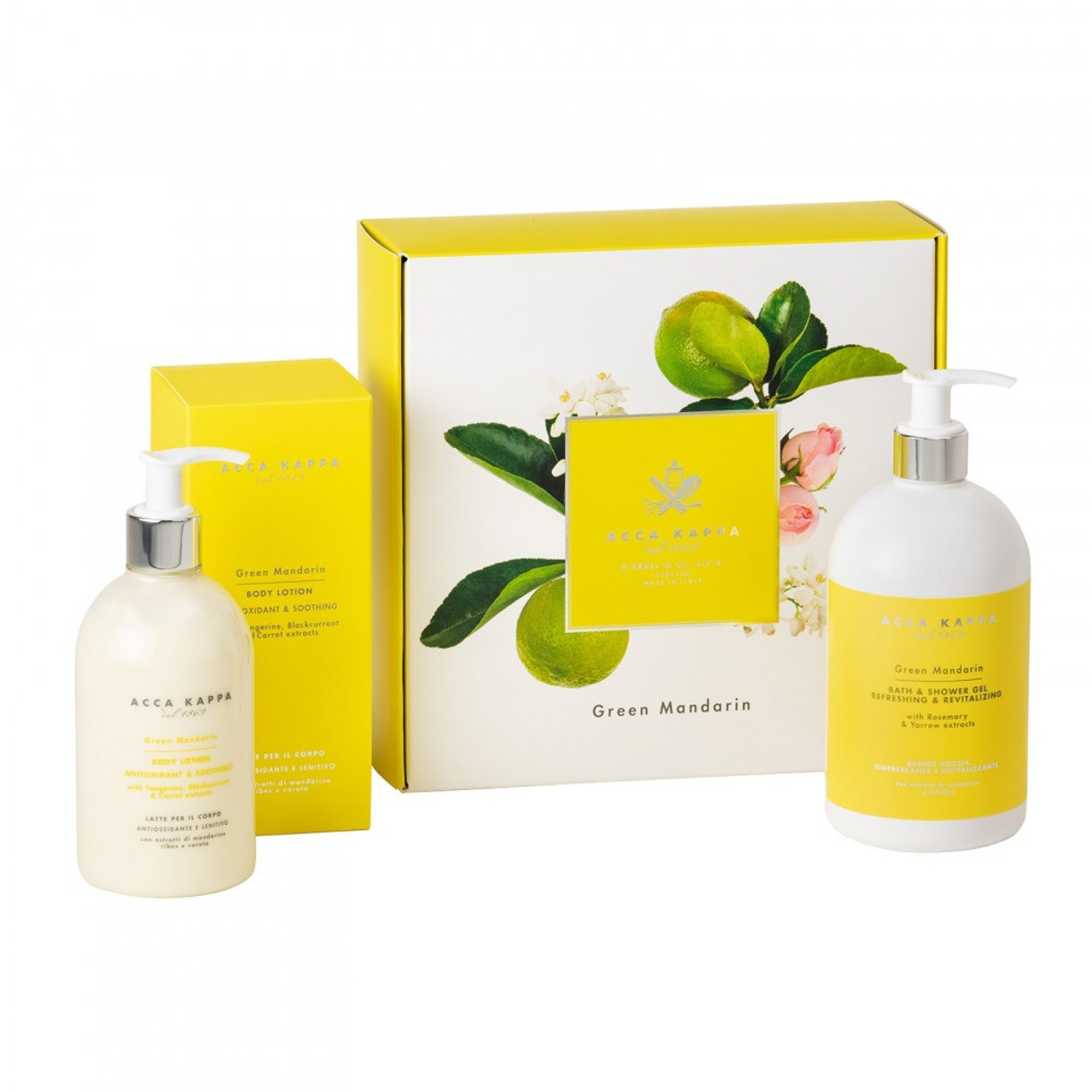 Acca Kappa Green Mandarin Geschenk- et 500ml Shower Gel + 300ml Body Lotion