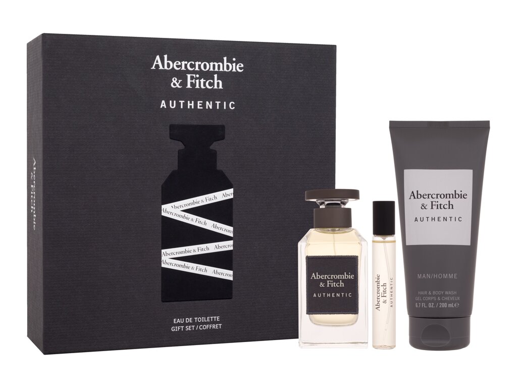 Abercrombie & Fitch Authentic Man Geschenkset 100 ml EDT + 200 ml Shampoo + Duschgel + 15 ml EDT