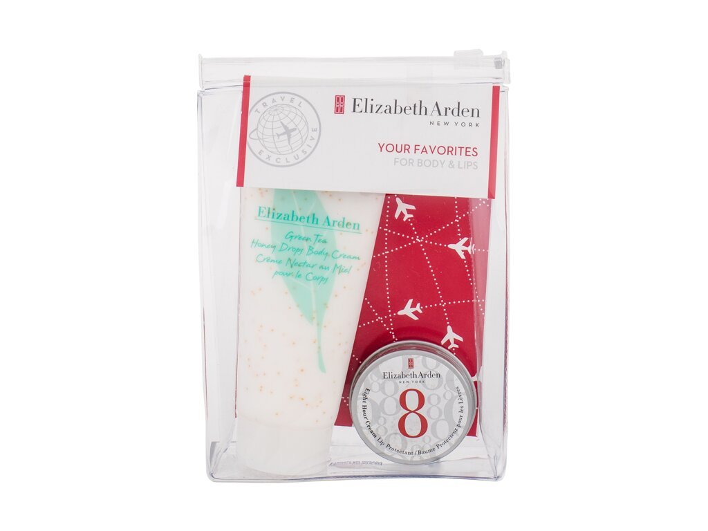 Elizabeth Arden Green Tea Gift Set 100ml Green Tea Honey Drops Body Cream + 8hr Cream lip Protectant in Tin 13ml
